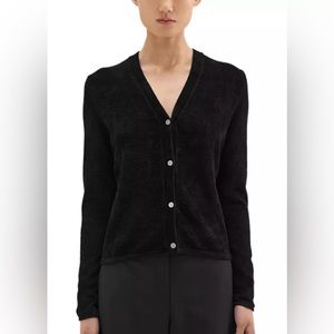 EUC Theory Micro Velvet cardigan  - P, Black
